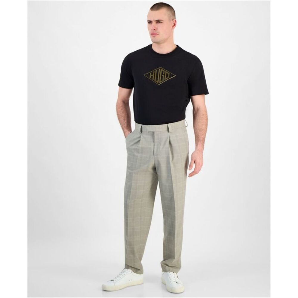 Hugo Boss Mens Theodor Plaid Pleated Straight Leg Slim Dress Pant Slacks, NWT